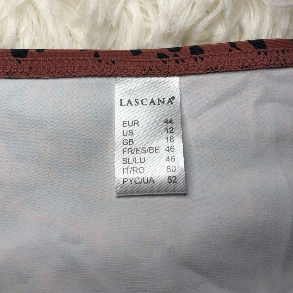 VENUS Lascana Women's Brown Bikini bottoms with black animal print size 12